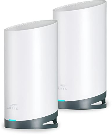 Arris Surfboard mAX Tri-Band Mesh System WC4S | AC3800 Wi-Fi Speed up to 3.8 Gbps | Coverage 5,500 sq ft | 1.7 Gbps Backhaul | Two 1 Gbps Ports per Node | Alexa Support | 2 Year Warranty