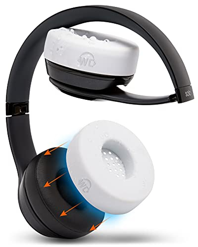 WC SweatZ Solo - Patented Earpad Sweat Covers for Beats Solo 4, Solo 3 & Solo 2, Made by Wicked Cushions | Sweatproof & Machine Washable | White