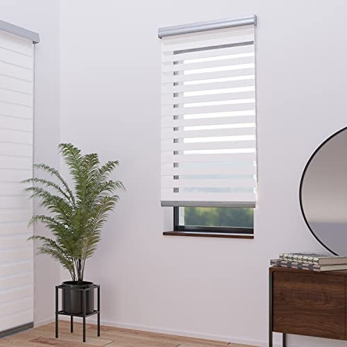 MADECOSTORE Alutech - Tenda avvolgibile doppia per giorno notte, 84 x 250 cm, con cassetto, catena in alluminio