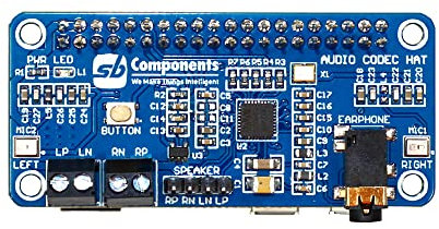 sb components WM8960 Carte son Hi-Fi Audio Codec HAT pour Raspberry Pi, I2S Interface stéréo Play Record Raspberry Pi Audio Codec HAT