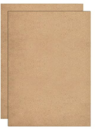 TSKDKIT MDF Tablero Madera A3 para Manualidades de 420 x 300 x 2 mm, 2 Piezas Densidad Media de Fibra de Madera de Reemplazo, Hoja de MDF para Grabado Láser, Pintura y Decoración