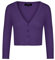 MINTLIMIT Ladies Elegant Bolero V-Ausschnitt Kurz-Strickweste 3/4 Ärmel Strickjacke Bolerojacke Schulterjacke,Dunkelviolett,XXL