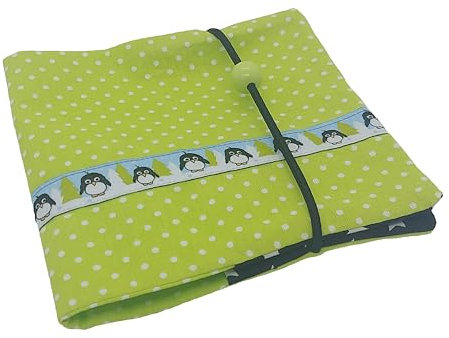 Pixi Buchhülle Kleinbuchhülle Webband Kindermotive, Hülle für Pixibücher unterwegs Handmade by die-kreative-fee (Pinguine)