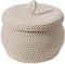 Round Cotton Rope Basket with Lid Decorative Organizing Basket, 21 x 21 x 17 cm