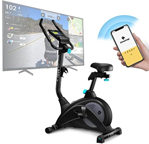 Bluefin Fitness Tour FIT Heimtrainer | Heimtrainer für den Heimgebrauch | Pulssensor | Kinomap-kompatibel | Fahrradcomputer | LCD-Konsole | Heimtrainer mit Magnetwiderstand A Schwarz 2023