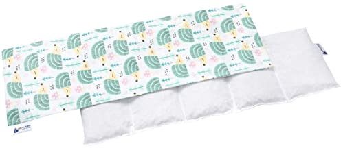 Medi Partners Kirschkernkissen 60x20cm 800g 100% Baumwolle 5 kammern Körnerkissen groß Öko Natur Wärmekissen Kältetherapie abnehmbarer Bezug (Minze Igel)