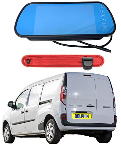Dolphin Automotive Cámara trasera de luz de freno para Renault Kangoo 2007-2021 (cámara con monitor de espejo de 7 pulgadas)
