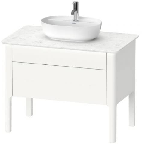 Duravit Luv Waschtischunterbau stehend LU9569, 938 x 570 mm, 1 Schubkasten, 1 Auszug, LU956903939, Farbe: Nordic Weiß Seidenmatt Lack