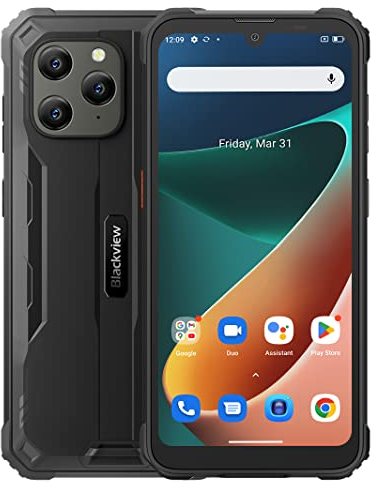 Blackview IP68 Rugged Mobile Phone BV5300 PRO, ArcSoft® 13MP+8MP, 7GB+64GB(1TB Extension), 3 Card Slot, Android 12 DUAL SIM Waterproof Smartphone Unlocked, 6.1'' HD+, 6580mAh Battery, GPS Black