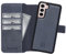 Burkley Leder Handyhülle für Samsung Galaxy S21 Leder Book Case Handytasche mit Magnetverschluss, 360° Schutz, Kick-Stand und Kartenfach (Stone Grey)