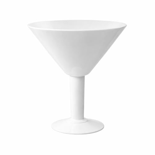 bar@drinkstuff Grande Acrylic Martini Glass 73oz / 2ltr - Oversized Plastic Cocktail Glass Ideal for Centrepieces (White)