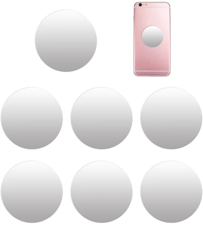 SLEEKEE 7 placas metálicas autoadhesivas para coche, color plateado, 40 mm, compatibles con muchos modelos de teléfonos inteligentes