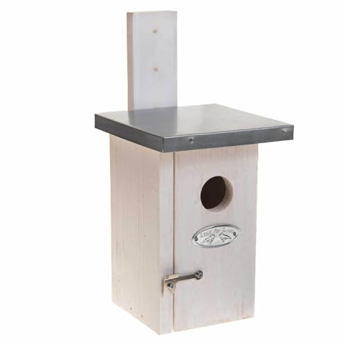 SIDCO Nistkasten Zaunkönig Brutkasten Vogelhaus Vogelhäuschen Garten Deko Holz weiß