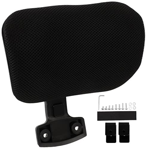 MAGICLULU Verstellbare Kopfstütze für Bürostuhl mit Clip, 1 Satz Schwarz | Ergonomische Wölbung, Atmungsaktives Mesh mit Schaumpolster, 2,6cm Klemme, für Computer und Chefsessel