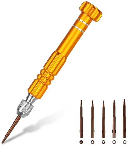 5 in 1 Mini Schraubendreher Set Gold Schraubenzieher Kleine Feinschraubendreher Multifunktionaler Präzisions Brillen Reparatur Schraubendreher Werkzeug Kit für Elektronik Uhr Brillen Laptops Schmuck