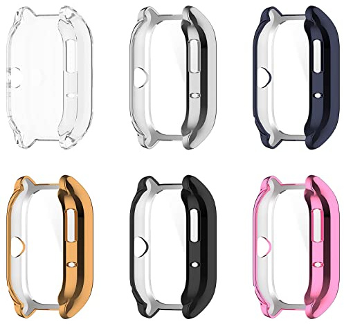 SMYAOSI Schütz Hülle Kompatibel mit Huami Amazfit GTS 4, TPU ersatz Schützende Silikonhülle für die stoßfeste und unzerbrechliche Schutzhülle für Huami Amazfit GTS 4 Smartwatch (6 Stück)