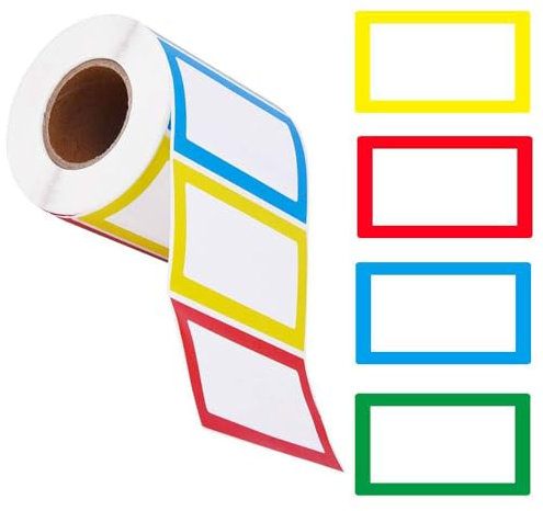 Esforzarse Etiquetas de Nombre, 300 Pegatinas en Total Etiquetas Adhesivas de Nombre, 9x5.87cm Etiquetas adhesivas de nombre grandes, Etiquetas Personalizadas para Regalos, Frascos(4 colores)