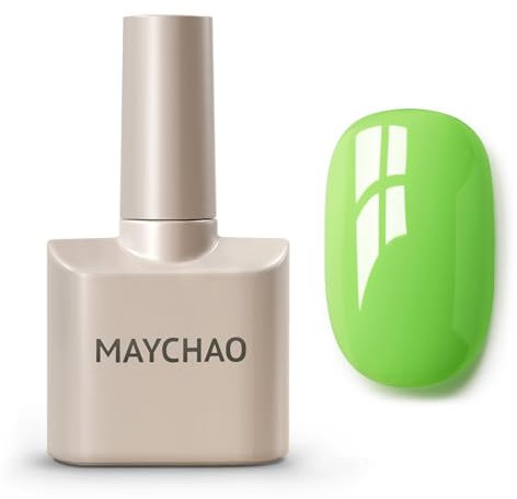 MAYCHAO 15ML Gel Nail Polish, Apple Green Gel Nail Polish, Soak Off UV LED Gel Polish Nail Art Starter Manicure Salon DIY at Home, 0.5 OZ