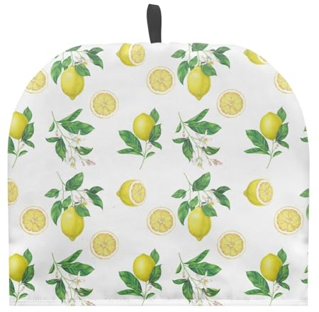 TOADDMOS Yellow Lemon Leaves Print Tea Pot Cosy Tea Cosies for Teapots Insulated Teapot Cover Kitchen Decorative Kettle Cover