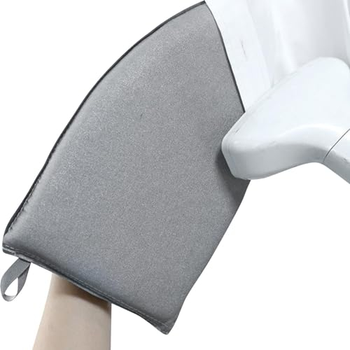 Zvn Zojne Steamer Gloves, Anti Steam Mitt, Garment Steamer Ironing Gloves with Finger Loop, Ironing Board Glove Heat Resistant Protective Gloves Microwave Oven Gloves for Clothes Steamers, Grey