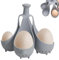 Silicone Egg Boiler, Egg Poacher Cups, Non-Stick Egg Cooker for Poached Eggs, Lightweight Boiled Egg Holder for Kitchen Gadgets (Grey, 4 Holes)