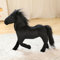 Champracer Lebensechtes Plüschtier Pferd 32 cm Stehend - Kuscheltier Puppe Stofftier Simulation Klein (Schwarzes Pferd)