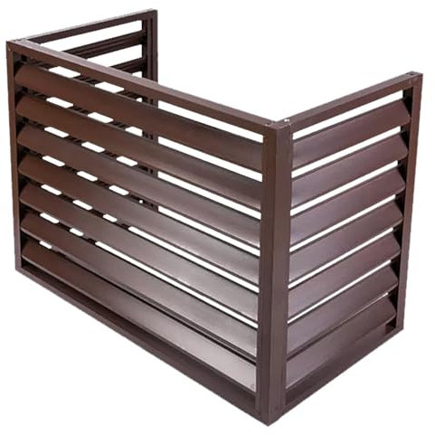 Clôture De Climatisation Couverture De Climatiseur en Aluminium Cache de De Protection climatisation Anti Poussière, Housse Décorative, Marron(100x50x70cm)