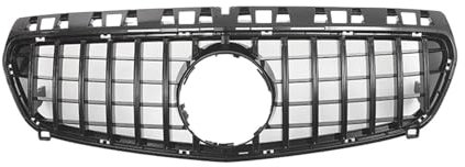 Front Kühlergrille Für Benz A-Klasse W176 A180 A200 A250 A45 2013 2014 2015 AMG Chrom Black Diamonds Style Kühlergrill Schwarz GTR Frontstoßstangengrill Frontgrill(GTR-Black)