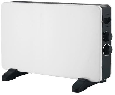 White - Stufa Elettrica 230v. Termoconvettore Elettrico Con Potenza Regolabile 750-1250-2000w. Riscaldamento Casa Sicuro Con Termostato Limitatore Di Calore Interno