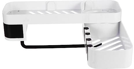PRETYZOOM 1 Pc Estante De Pared Soporte De Imagen Estante del Fregadero Mueble De Baño De Esquina Estante De Cocina Estante para Esquina Tendedero De Platos Cesta De Pared El Plastico