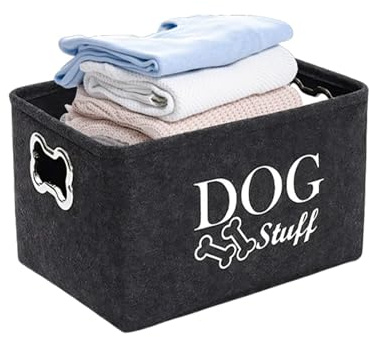Aufbewahrungsbehälter für Hundespielzeug – Vielseitige Haustierspielzeugkiste mit Griff | Katzenspielzeugkorb zur Aufbewahrung von Spielzeug und Zubehör, perfekter Hunde-Organizer für Heimdekoration,