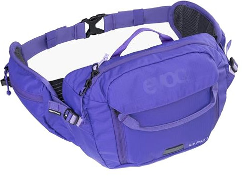 EVOC HIP PACK 3 Marsupio, marsupio (comodo marsupio con scomparto per sacca idrica, AIR FLOW CONTACT SYSTEM, volume: 3 l), Violet