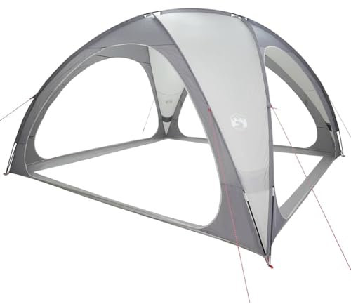 vidaXL Party Tent Grey - Waterproof Outdoor Event Shelter with Polyester PU Coating, Easy Setup Canopy for Garden and Patio, 435x435 cm