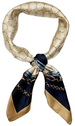 Bliceon Damen Seidentuch aus leichter Seide, Eleganter Seidenschal, Bandana, Halstuch und Kopftuch, Geschenk für Frauen, Vielseitiges Seidenschal (B)
