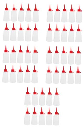 Homoyoyo 50stücke Präzisions-kunststoffflasche Mit Rotem Deckel Nachfüllbare Quetschflasche Für Flüssigkeiten Geeignet Für Bastelprojekte Farben Kleber Und Mehr