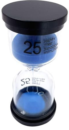 Sablier en verre sablier 25 minutes pour jeux et décoration de bureau