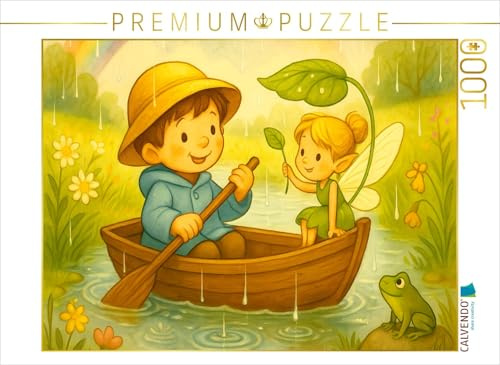 Puzzle · Bootsfahrt durch Regenpfützen | Tari und Tili auf ihren Abenteuern · 1000 Teile · Lege-Größe 64 × 48 cm · CALVENDO Puzzle