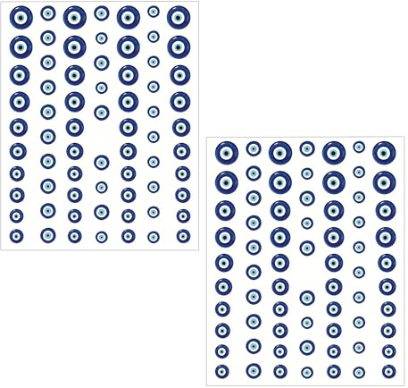 ZAYIO Blue Eye Nail Stickers 2pcs - Art Deco Nail Art Stickers, Animal Theme, Plastic Material, Round Shape, Blue Eye Pattern, Multicolor, For Nails