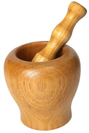 Gcljlmy Küche Holz Mörtel und Stößel Set Manuell Knoblauch Masher Küche Essentielles Knoblauchginger Mühle für Chutney Pfeffer (X-Small)