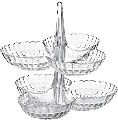 Guzzini Set 2 Antipastiere Tiffany, Trasparente, 27 x 25 x h25.5 cm