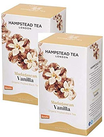 Hampstead Tea London Bio-Vanille-Schwarztee - 2 x 20 Teebeutel (60 Gramm)