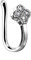 eeddoo® NASENSTECKER FAKE CLIP ON aus EDELSTAHL mit Kristall Floral