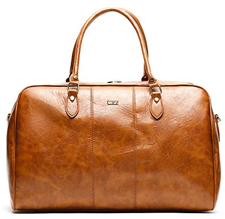 MISAKO Toni Wochenendtasche mit Abnehmbarer Umhängetasche - Modische große Herren-Reisetasche Toni Kamel 32 X 49 X 25 cm
