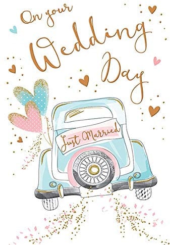 Piccadilly Greetings Tarjeta de boda moderna para boda, 7 x 5 pulgadas