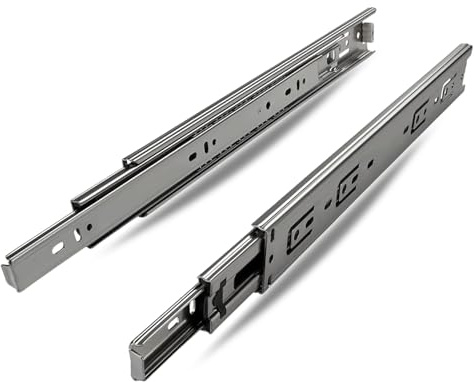 Kugelführungen mit Push-Öffnung, Schublade L400, Gesamtauszug, Tragkraft 50 kg.