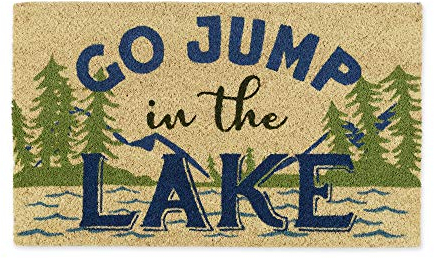 DII Fußmatte aus natürlicher Kokosfaser, lustige Grußmatte, Jump in The Lake, 45,7 x 76,2 cm