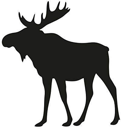 Auto-Aufkleber Elch I 120 x 126 mm I Schwarz I Kleiner Wohnmobil Sticker I Skandinavien I Natur Heckscheibenaufkleber I kfz636