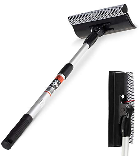 Heyner Germany XL 407500 - Escobilla telescópica para limpiar ventanas de coche, 70-125 cm, esponja reemplazable