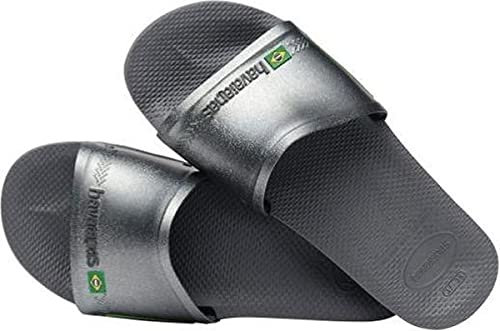Havaianas Old Slide Brasil Unisex-Sandale, New Graphite, 37/38 EU