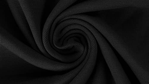 Jersey Baumwolljersey YARA Uni Meterware, 220g/m², Öko-Tex Standard 100, ab 0,5 m, Stoffe, 330g/lfm (Schwarz-69)